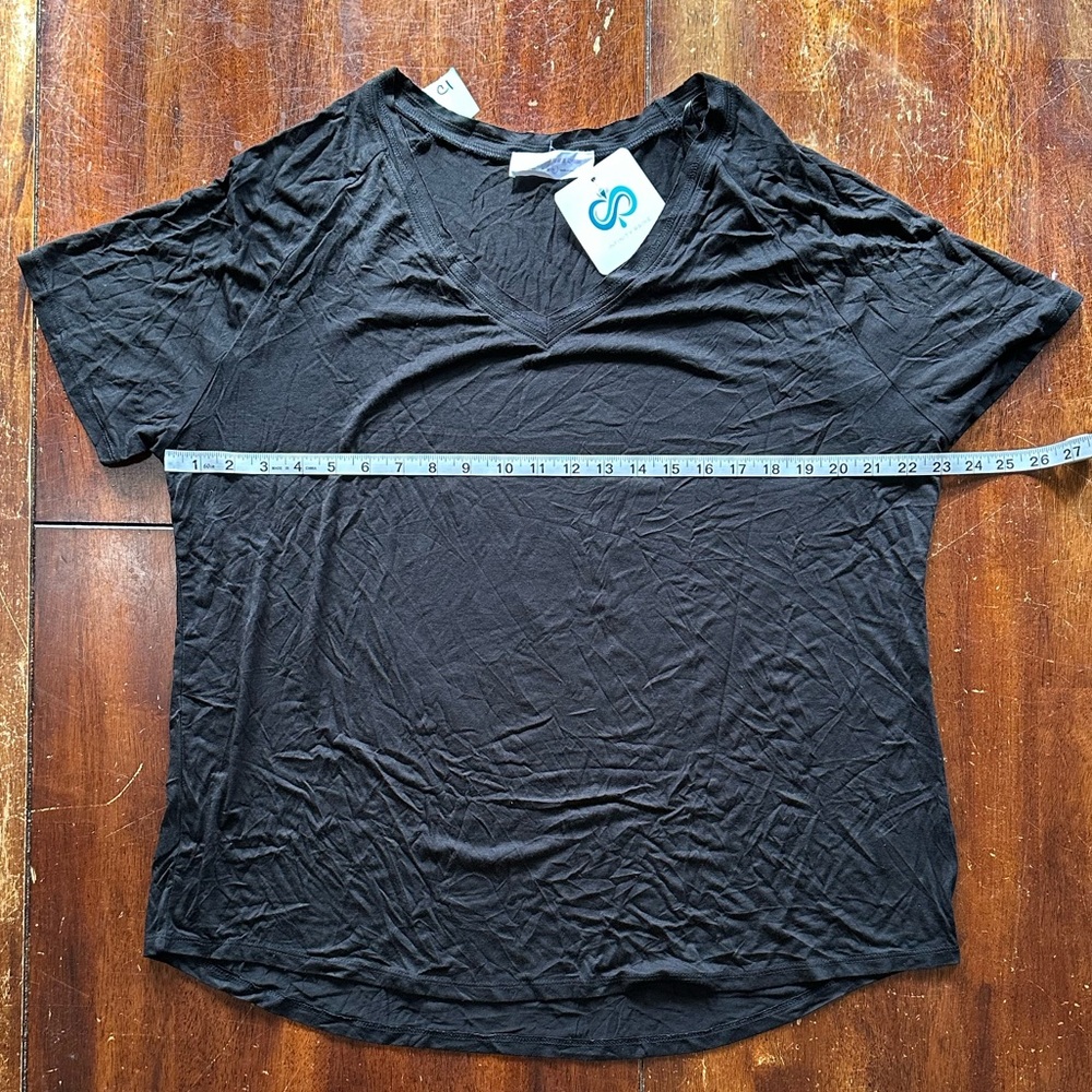 Infinity Rain Black V-Neck Women's Top